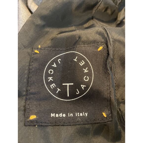 T JACKET Claudio Tonello S Italy Pleated Crop Cuff Pants Rear Elastic Waist Gray - Picture 3 of 8